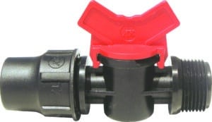 Palaplast ΑΠΚ Mini Kugelhahn Quick Lock 16mm - 3/4" Außengewinde Tropfrohr und Mikrobewässerungsleitung