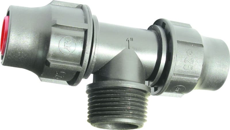 Palaplast ΑΠΚ T-Stück 1" Verbinder Quick Lock für 16mm Tropfrohr und Mikrobewässerungsleitung