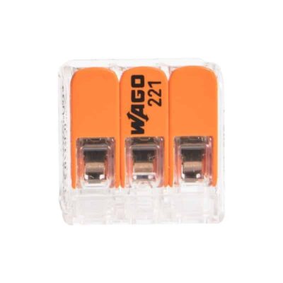 WAGO 221-413 COMPACT-Verbindungsklemme 3 Leiter mit Hebeln für Steuerkabel