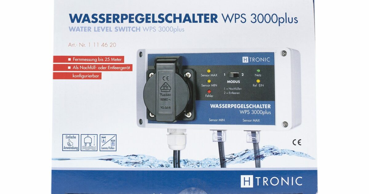 H-Tronic Niveauregler Wasserpegelschalter Schwimmschalter Füllen Leeren 10m 230V 4260003173446